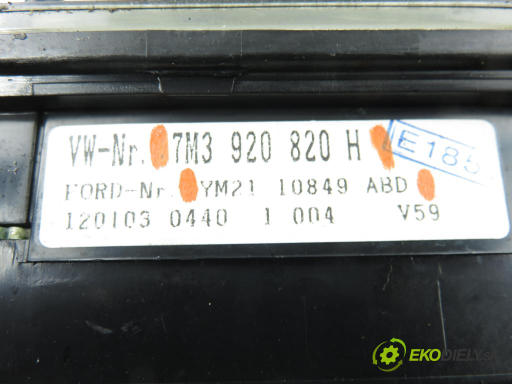 VW SHARAN (7M8, 7M9, 7M6) VAN 2003 96,00 1.9 TDI PD 130 - ASZ 1896,00 Prístrojovka elektrický 7M3920820H ; YN2110849ABD