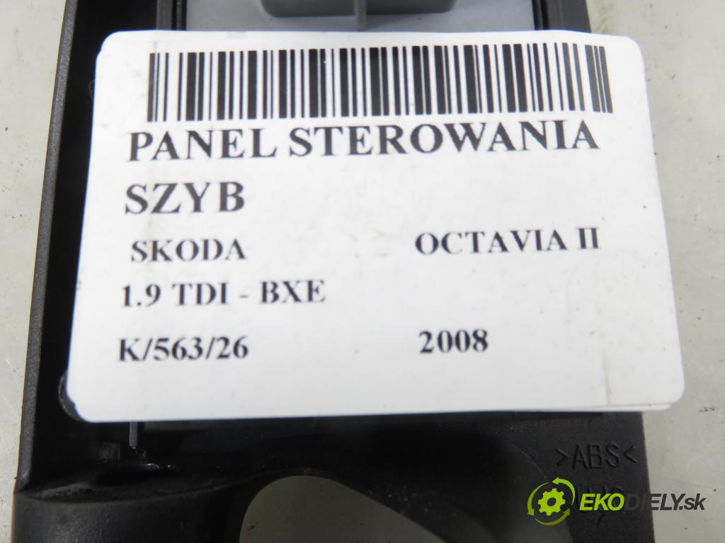 SKODA OCTAVIA II (1Z3) LIFTBACK 2008 77,00 1.9 TDI - BXE 1896,00 Panel ovládania okien 1Z0959858B