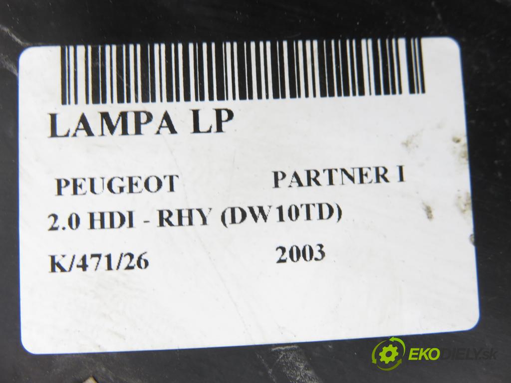 PEUGEOT PARTNER Combispace (5F) KOMBIVAN 2003 66,00 2.0 HDI - RHY (DW10TD) 1997,00 Svetlo LP 9644150980