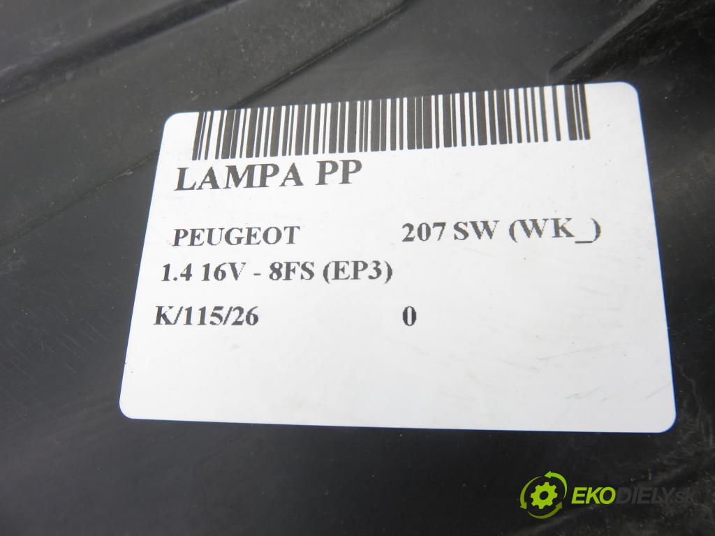 PEUGEOT 207 SW (WK_) KOMBI 2008 70,00 1.4 16V - 8FS (EP3) 1397,00 světlo PP 89900879