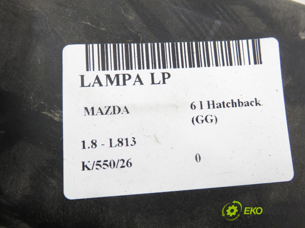 MAZDA 6 Hatchback (GG) LIFTBACK 2003 88,00 1.8 - L813 1798,00 světlo LP F014002413R