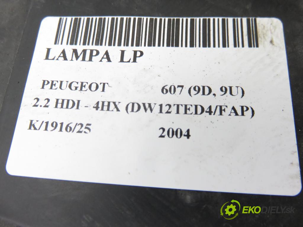 PEUGEOT 607 (9D, 9U) SEDAN 2004 98,00 2.2 HDI - 4HX (DW12TED4/FAP) 2179,00 Svetlo LP 9654670980