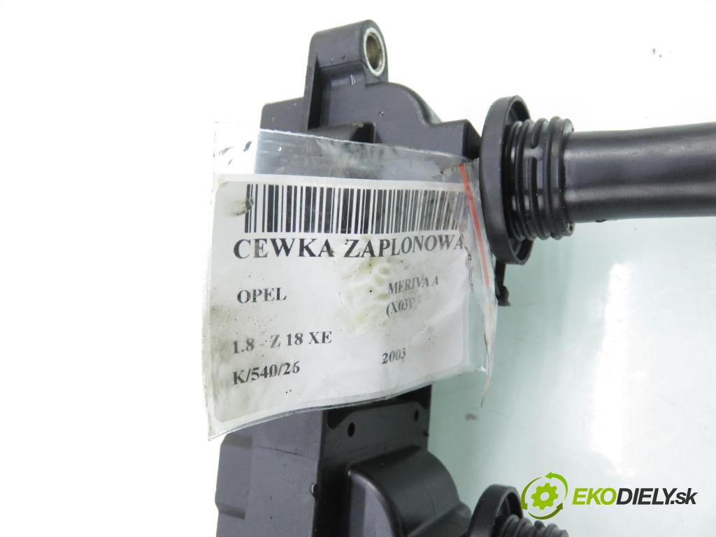 OPEL MERIVA A nadwozie wielkoprzestrzenne (MPV) (X03) MINIVAN 2003 92,00 1.8 - Z 18 XE 1796,00 Cievka zapaľovacia GN10198