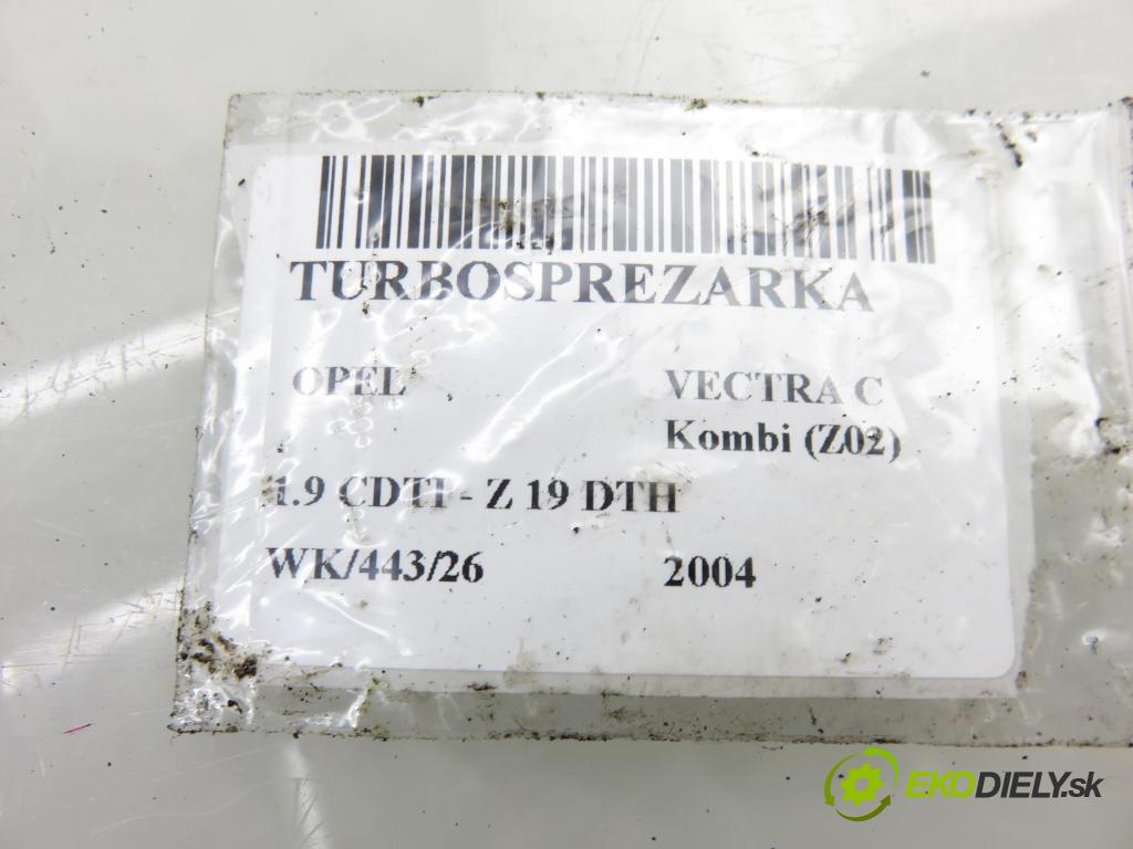 OPEL VECTRA C Kombi (Z02) KOMBI 2004 110,00 1.9 CDTI - Z 19 DTH 1910,00 Turbodúchadlo 55196859 (Turbodúchadlo (kompletné))