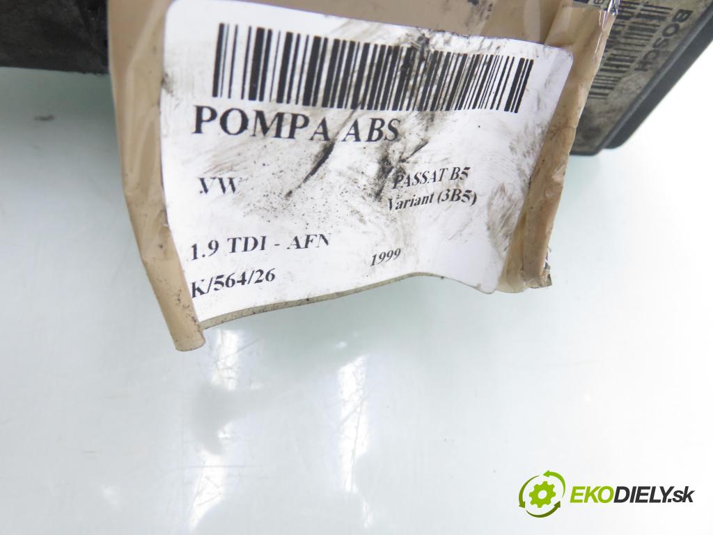 VW PASSAT B5 Variant (3B5) KOMBI 1999 81,00 1.9 TDI 110 - AFN 1896,00 Pumpa ABS 8E0614111AB ; 0273004281 ; 0265216559 (Pumpa ABS)