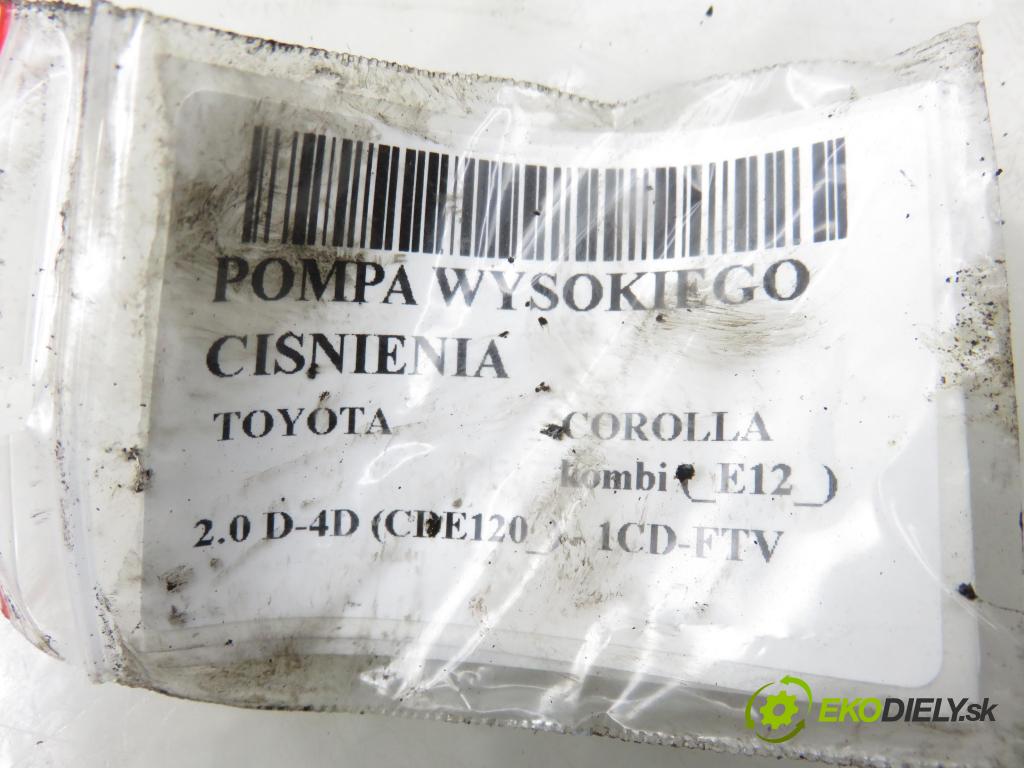 TOYOTA COROLLA kombi (_E12_) KOMBI 2004 66,00 2.0 D-4D (CDE120_) - 1CD-FTV 1995,00 Pumpa vysokého tlaku 2210027010 ; 09730000188