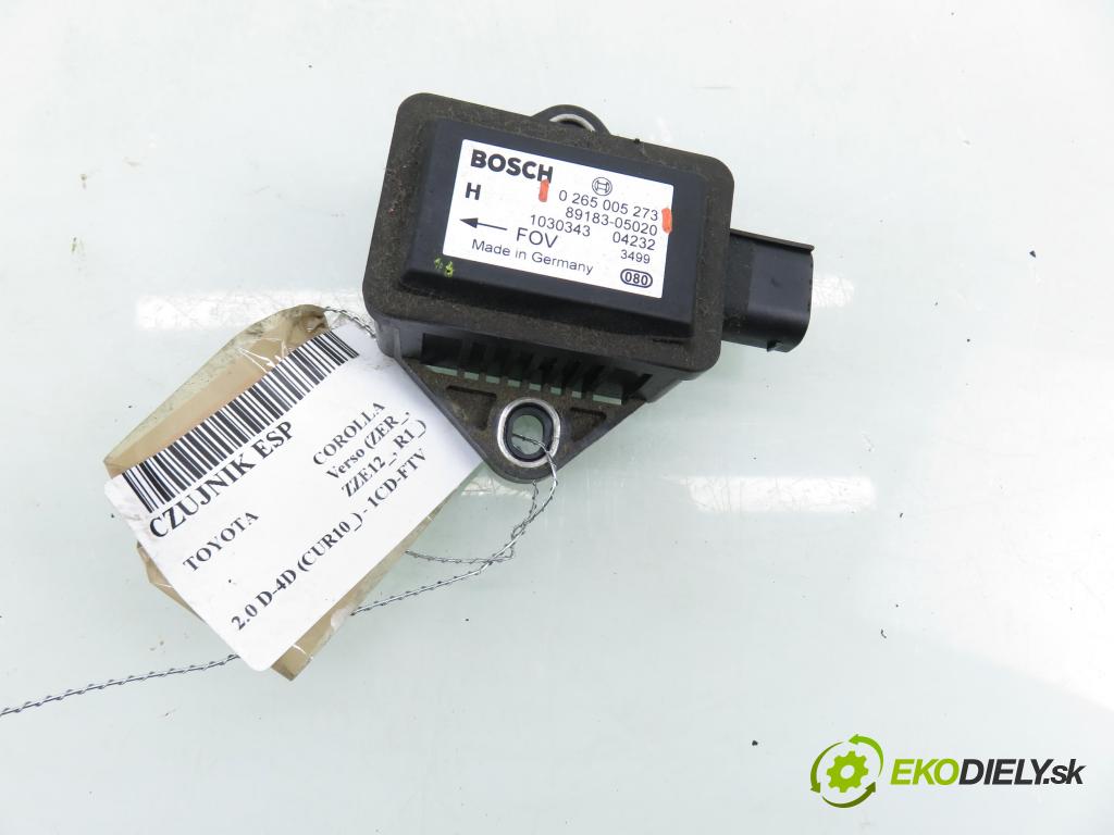 TOYOTA COROLLA Verso (ZER_, ZZE12_, R1_) VAN 2004 85,00 2.0 D-4D (CUR10_) - 1CD-FTV 1995,00 Snímač ESP 0265005273