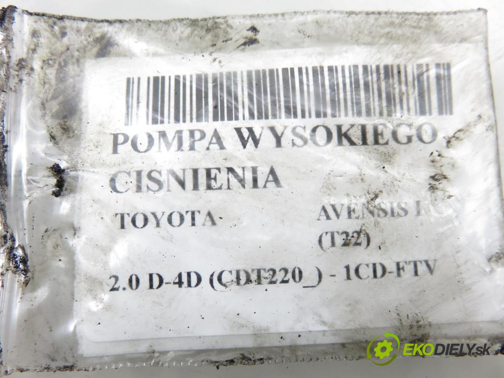 TOYOTA AVENSIS (_T22_) SEDAN 2000 81,00 2.0 D-4D (CDT220_) - 1CD-FTV 1995,00 Pumpa vysokého tlaku 2210027010 ; 09730000177