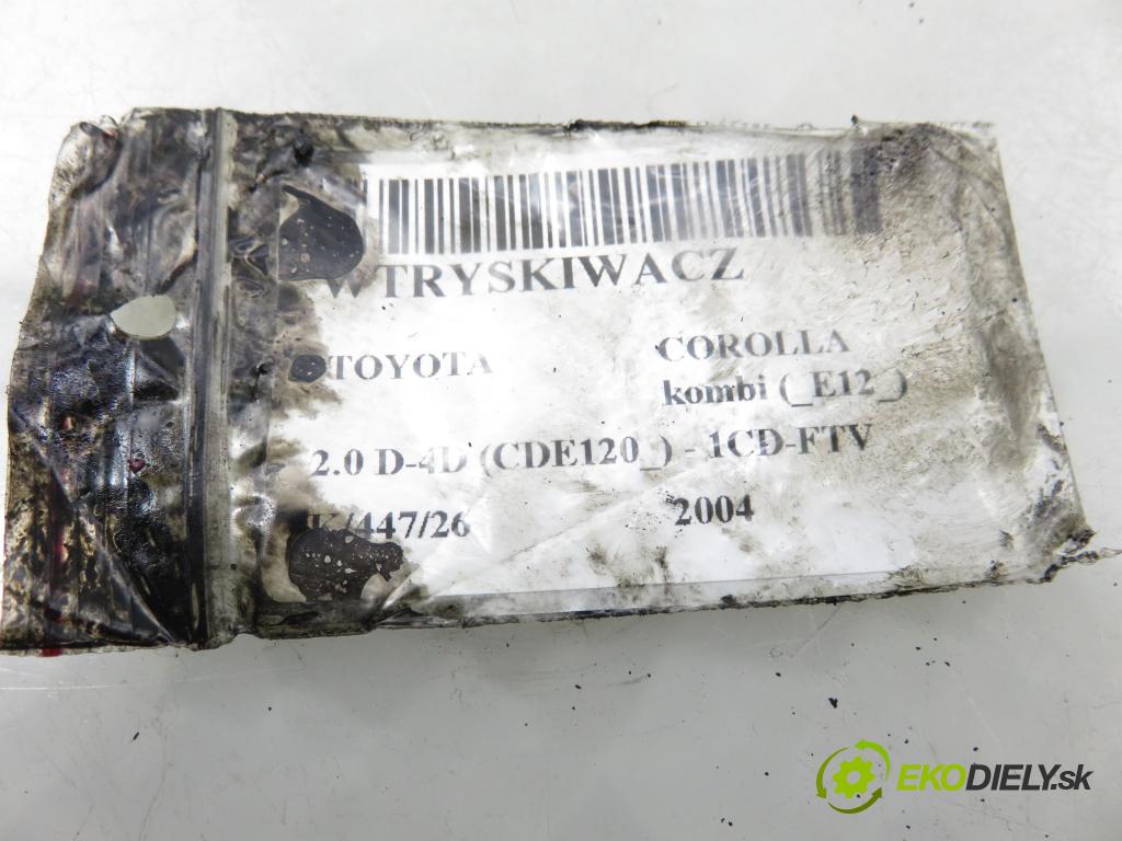 TOYOTA COROLLA kombi (_E12_) KOMBI 2004 66,00 2.0 D-4D (CDE120_) - 1CD-FTV 1995,00 vstrekovač 2367027020 (Vstrekovač paliva)
