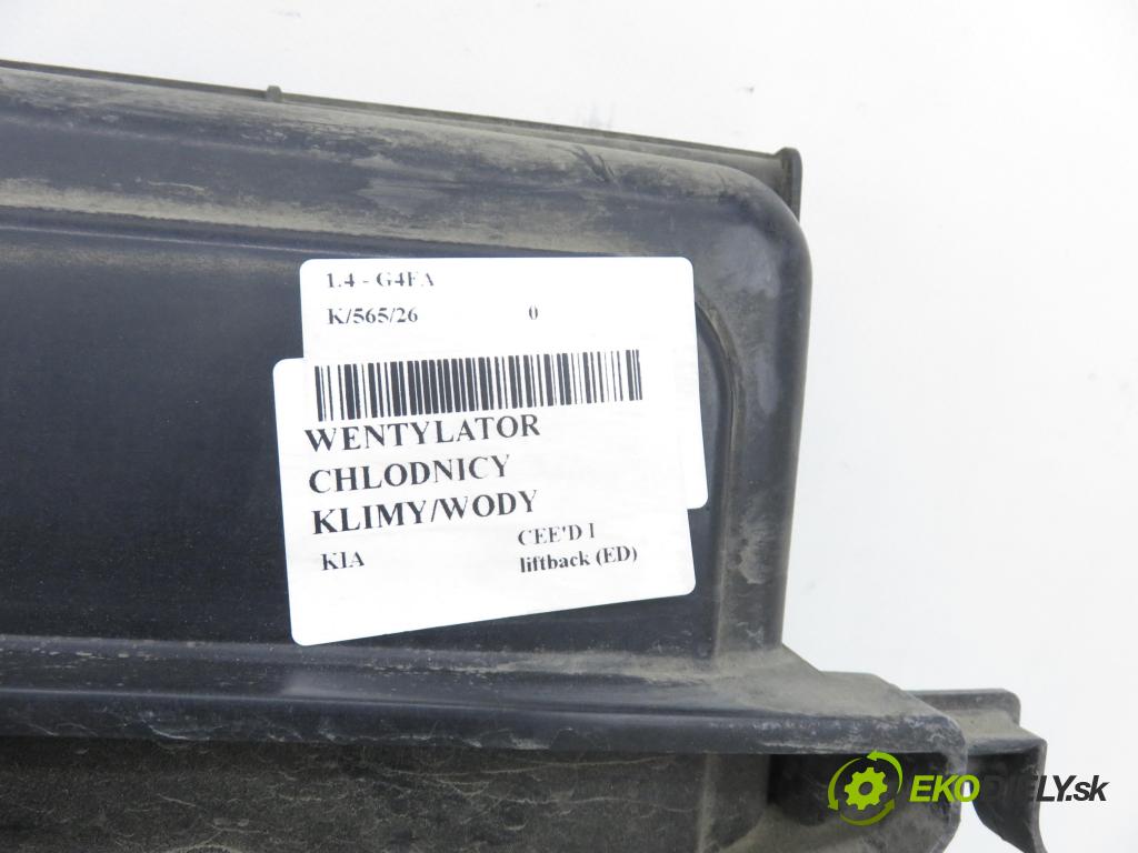 KIA CEE'D liftback (ED) HB 2008 80,00 1.4 16V 109 - G4FA 1396,00 Ventilátor chladič klíma/voda