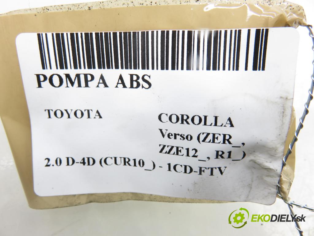 TOYOTA COROLLA Verso (ZER_, ZZE12_, R1_) VAN 2004 85,00 2.0 D-4D (CUR10_) - 1CD-FTV 1995,00 Pumpa ABS 0265950130 ; 895410F010 (Pumpa ABS)
