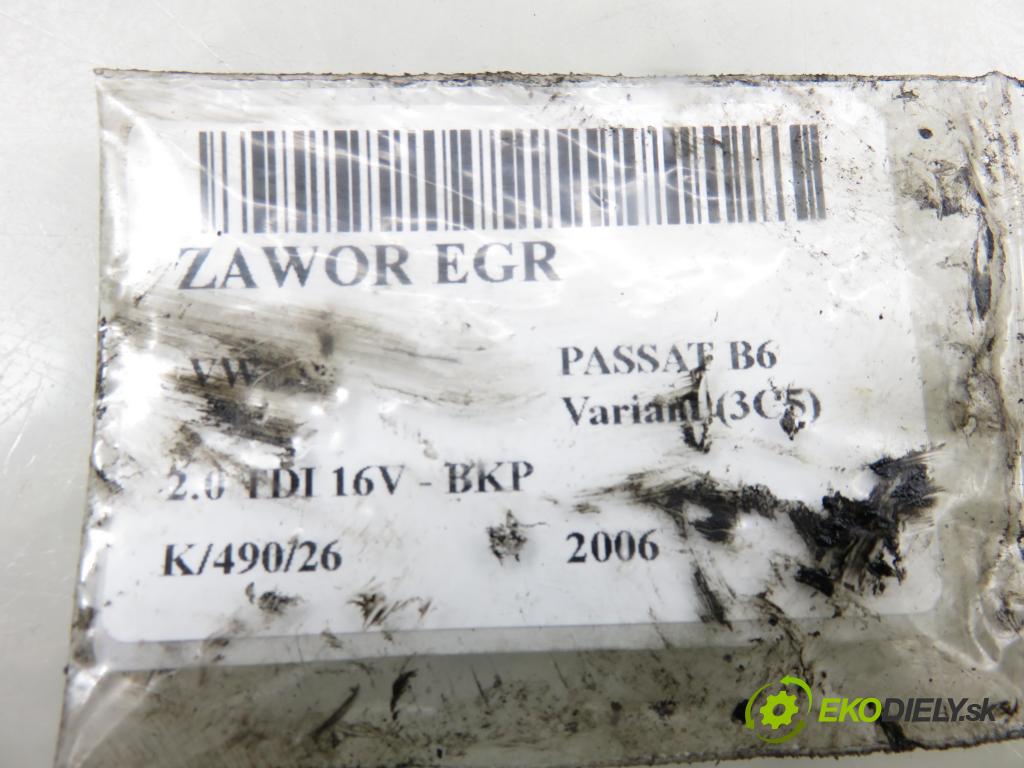 VW PASSAT B6 Variant (3C5) KOMBI 2006 103,00 2.0 TDI 16V - BKP 1968,00 VENTIL EGR 03G131501