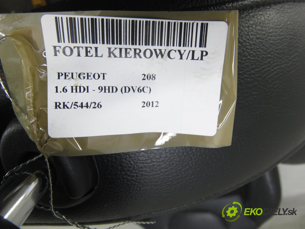 PEUGEOT 208 I (CA_, CC_) HB 2012 84,00 9HD (DV6C) 1560,00 Sedadlo šoféri