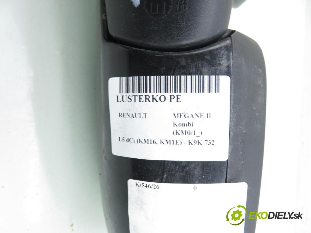 RENAULT MEGANE II Kombi (KM0/1_) KOMBI 2006 78,00 1.5 dCi 106 - K9K 732 1461,00 Spätné zrkadlo