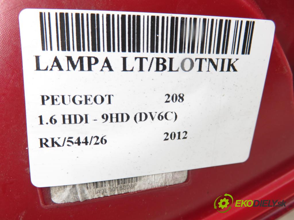 PEUGEOT 208 I (CA_, CC_) HB 2012 84,00 9HD (DV6C) 1560,00 Svetlo ľavé zadné 9672628280