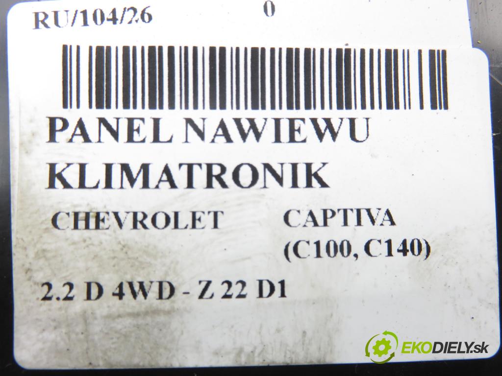 CHEVROLET CAPTIVA (C100, C140) SUV 2011 135,00 2.2 D 4WD 184 - Z 22 D1 2231,00 Panel kúrenia KLIMATIZACE: 20992735