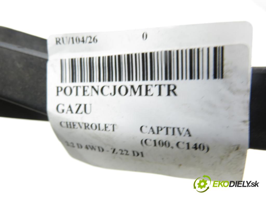 CHEVROLET CAPTIVA (C100, C140) SUV 2011 135,00 2.2 D 4WD 184 - Z 22 D1 2231,00 Potenciometer plynu 20905699 (Potenciometer plynového pedálu)