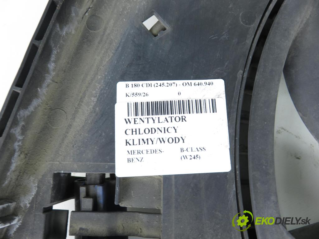MERCEDES-BENZ KLASA B Sports Tourer (W245) HB 2007 80,00 B 180 CDI 109 - OM 640.940 1991,00 Ventilátor chladič klíma/voda 1137328294 ; 0130307009 ; A1695002593
