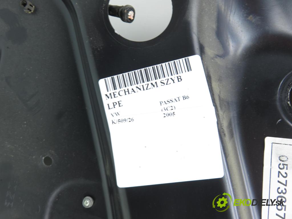VW PASSAT B6 (3C2) SEDAN 2005 77,00 1.9 TDI PD 105 - BKC 1896,00 Mechanizmus okien 1K0959793G ; 3C1837755F ; F005S00202
