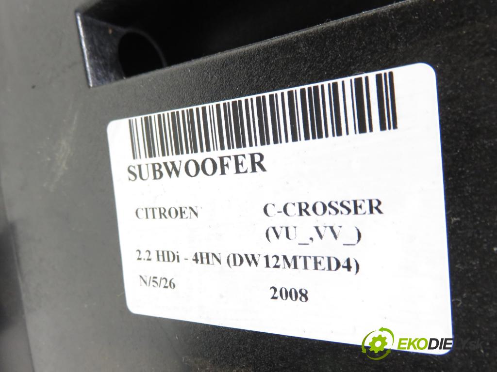 CITROEN C-CROSSER (EP_) SUV 2008 115,00 2.2 HDi 160 - 4HN (DW12MTED4) 2179,00 subwoofer 8720A012 (Audio zariadenie)