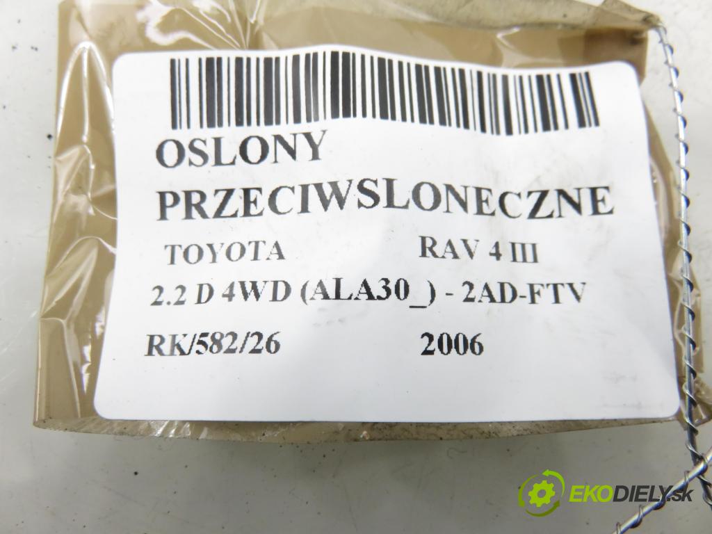 TOYOTA RAV 4 III (_A3_) SUV 2006 100,00 2.2 D 4WD (ALA30_) 136 - 2AD-FTV 2231,00 kryty protislnečné