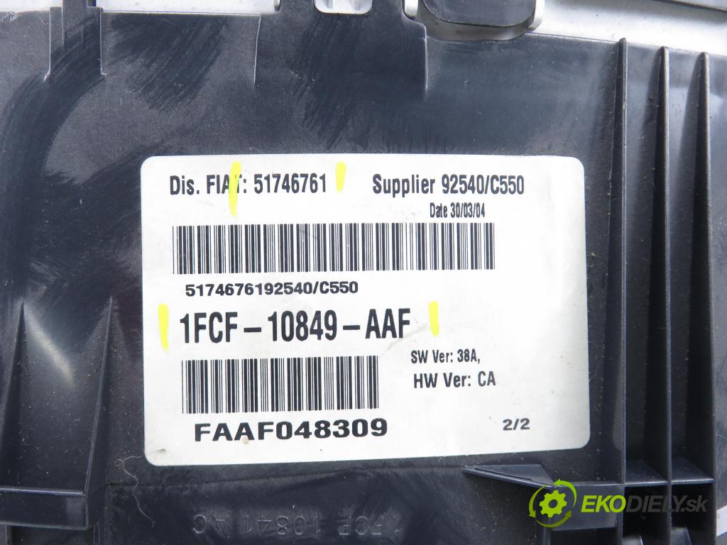 FIAT STILO Multi Wagon (192_) KOMBI 2004 66,00 1.4 16V - 192 B2.000 1368,00 Prístrojovka elektrický 51746761 ; 1FCF10849AAF