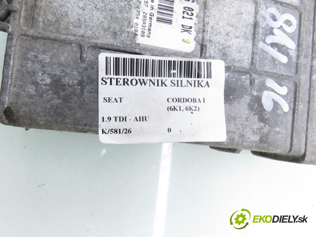 SEAT CORDOBA (6K1, 6K2) SEDAN 1997 66,00 1.9 TDI - AHU 90 1896,00 řídící jednotka motora 028906021DK ; 0281001484