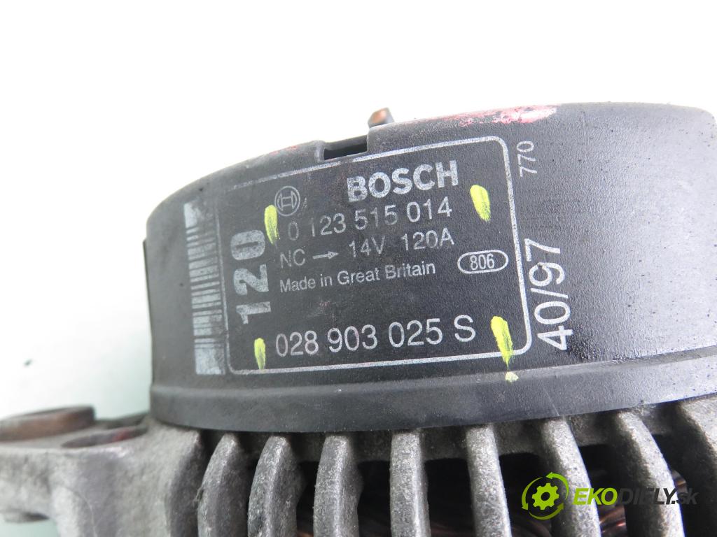 VW PASSAT B5 Variant (3B5) KOMBI 1999 66,00 1.9 TDI - AHH 1896,00 Alternátor 028903025S ; 0123515014 (Alternátor)