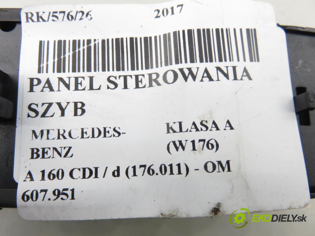 MERCEDES-BENZ KLASA A (W176) HB 2017 66,00 A 160 CDI / d (176.011) 90 - OM 607.951 1461,00 Panel ovládaní oken A1669054300