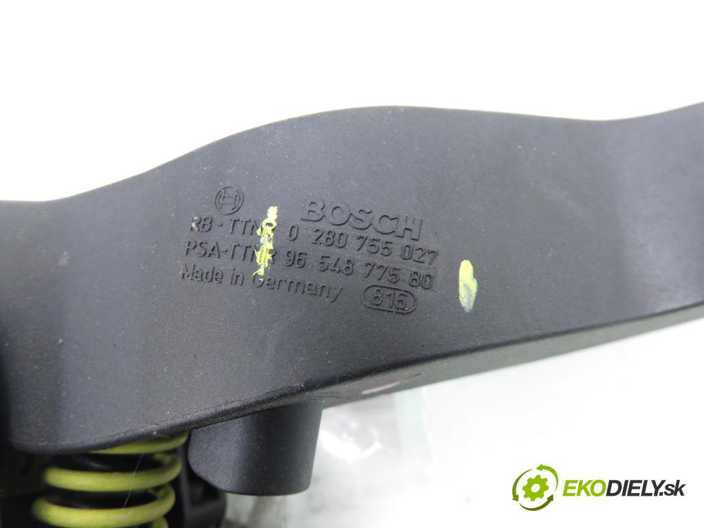PEUGEOT 206 CC (2D) CABRIO 2006 80,00 1.6 16V - NFU 1587,00 Potenciometer plynu 9654877580 ; 0280755027 ; F00C3E2429 (Potenciometer plynového pedálu)