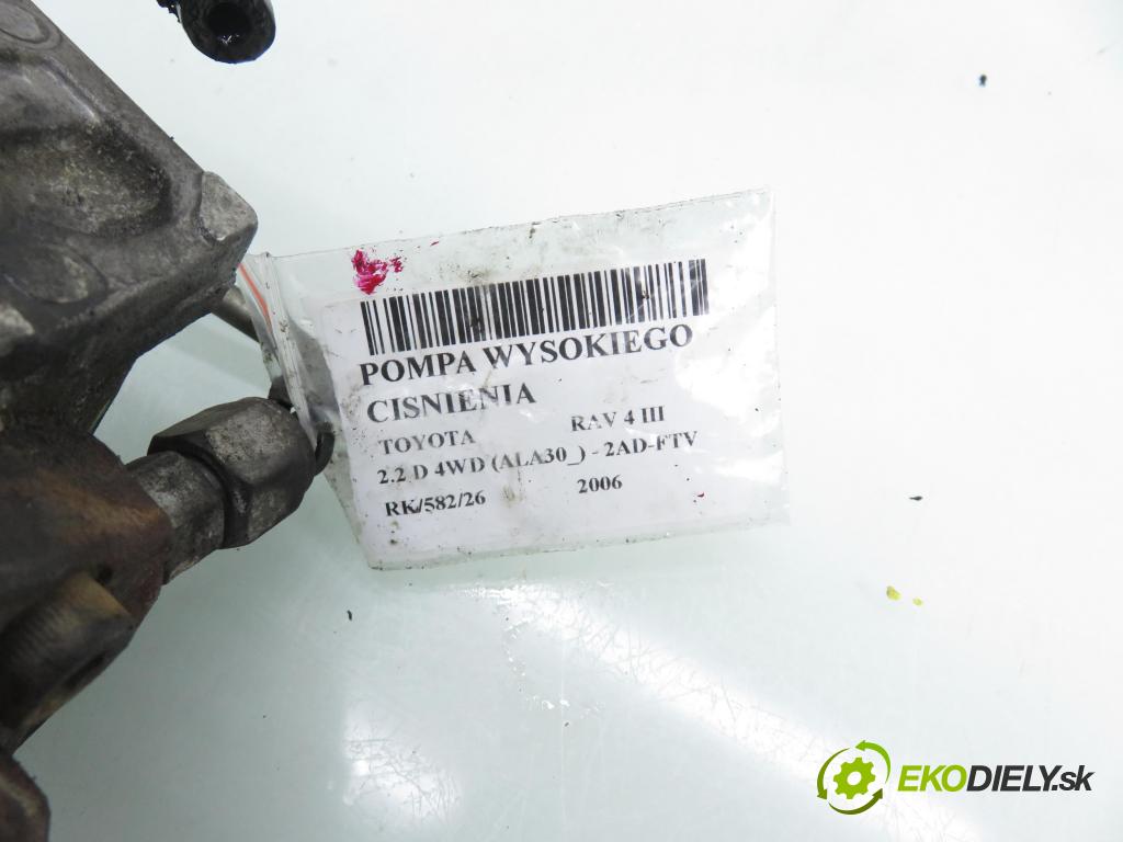TOYOTA RAV 4 III (_A3_) SUV 2006 100,00 2.2 D 4WD (ALA30_) 136 - 2AD-FTV 2231,00 Pumpa vysokého tlaku 221000R010 ; HU2940000314