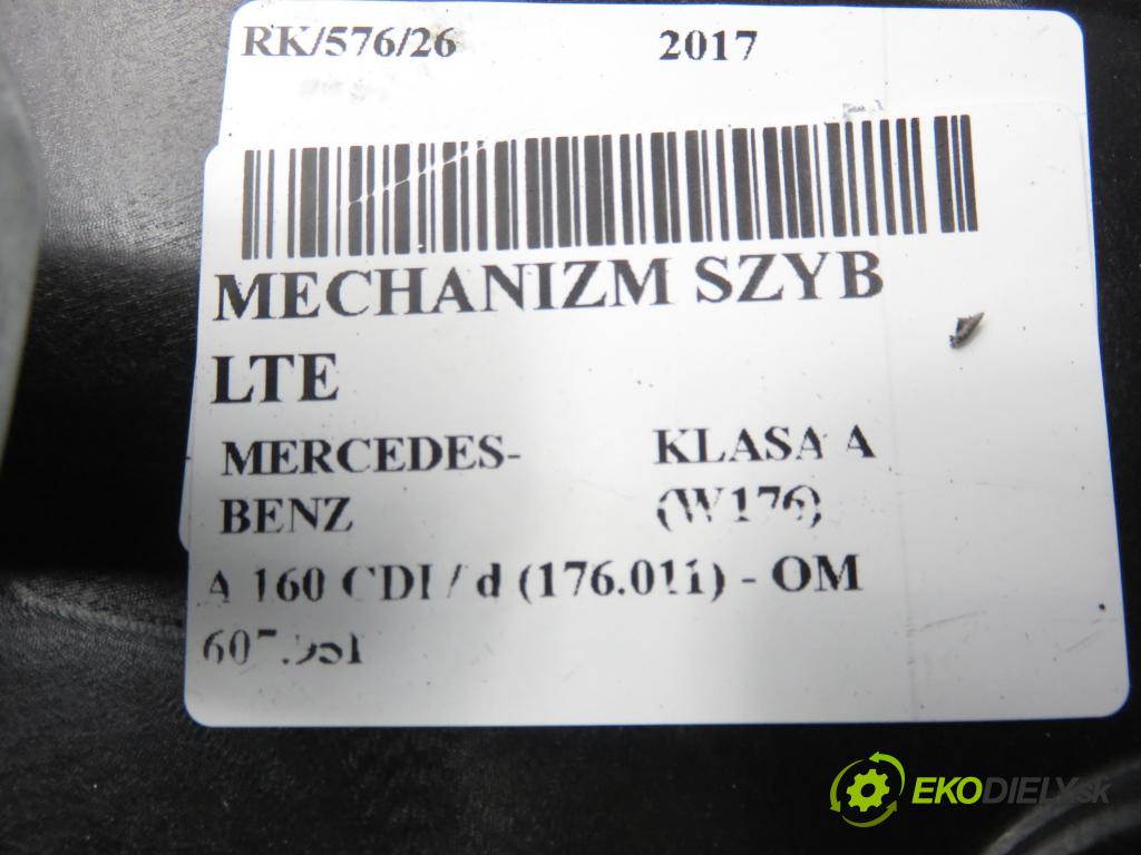 MERCEDES-BENZ KLASA A (W176) HB 2017 66,00 A 160 CDI / d (176.011) 90 - OM 607.951 1461,00 mechanismus oken LTE A1765406408