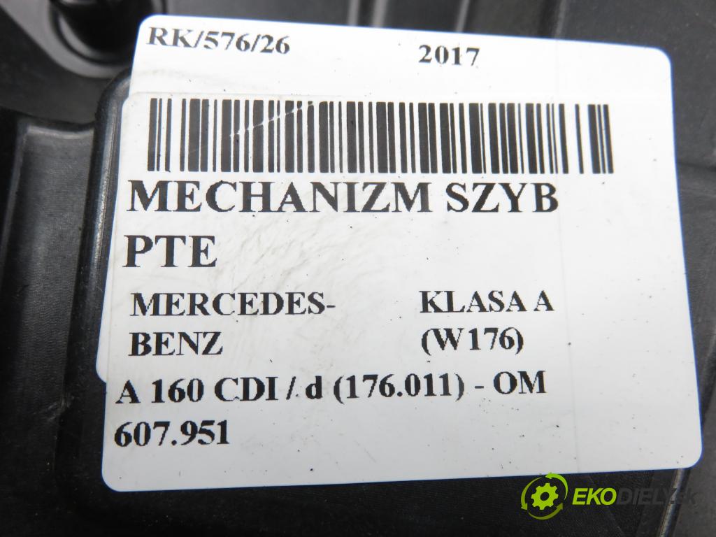 MERCEDES-BENZ KLASA A (W176) HB 2017 66,00 A 160 CDI / d (176.011) 90 - OM 607.951 1461,00 Mechanizmus okien PTE A1765406408