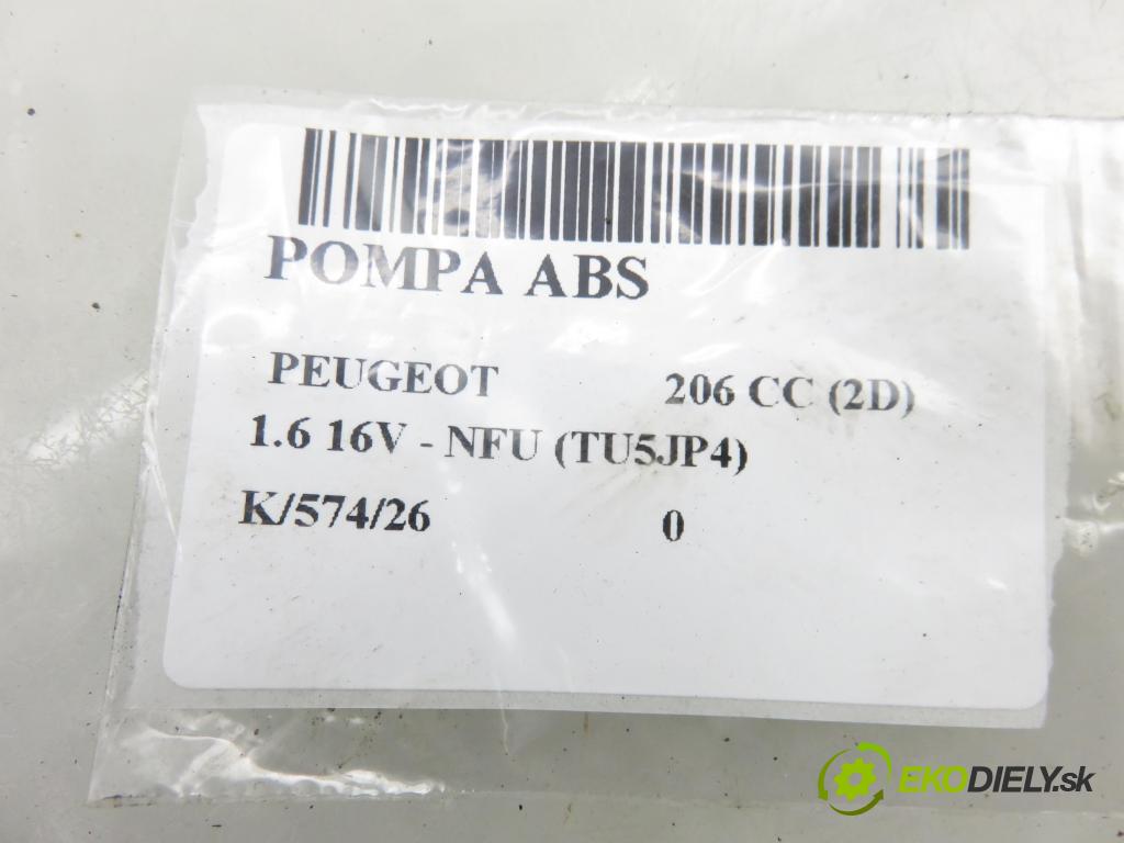 PEUGEOT 206 CC (2D) CABRIO 2006 80,00 1.6 16V - NFU 1587,00 Pumpa ABS 10096011573 ; 10020602294 ; 9659137080 (Pumpa ABS)