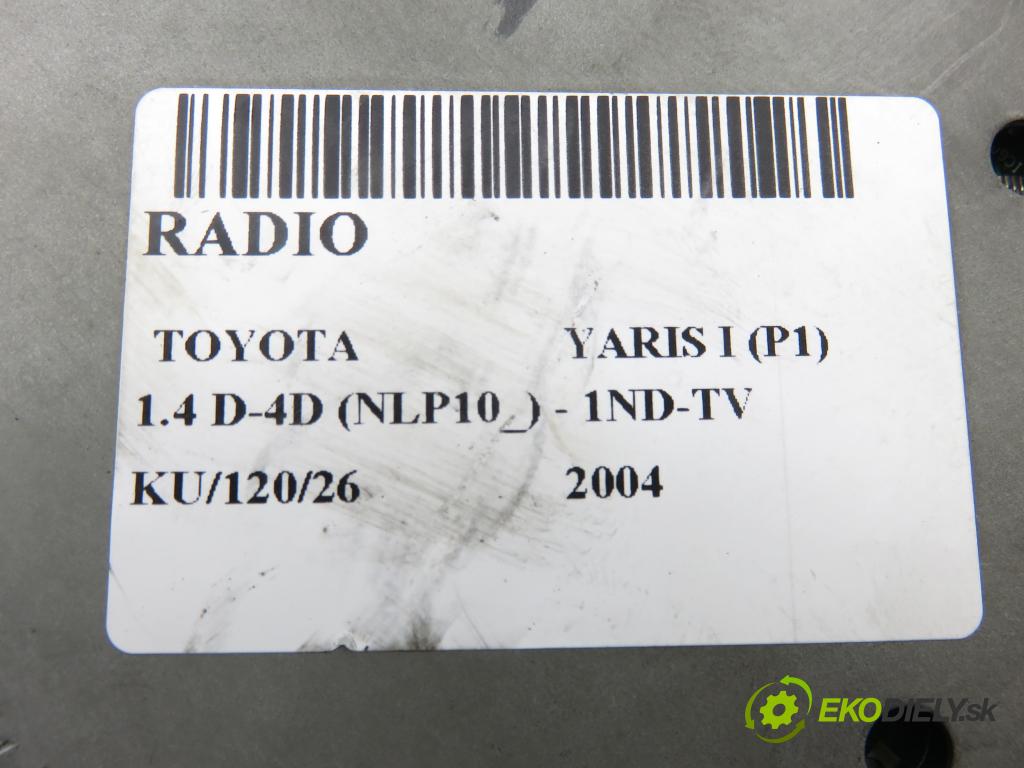 TOYOTA YARIS (_P1_) HB 2004 55,00 1.4 D-4D (NLP10_) - 1ND-TV 1364,00 RADIO CD 861200D140