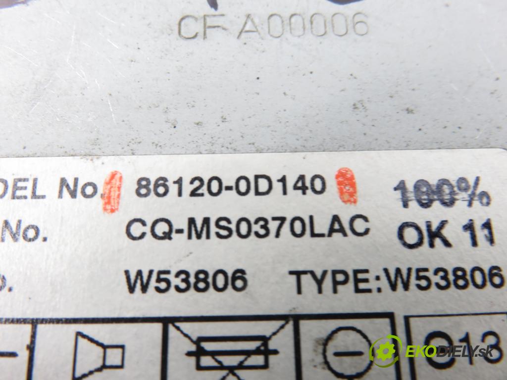 TOYOTA YARIS (_P1_) HB 2004 55,00 1.4 D-4D (NLP10_) - 1ND-TV 1364,00 RADIO CD 861200D140