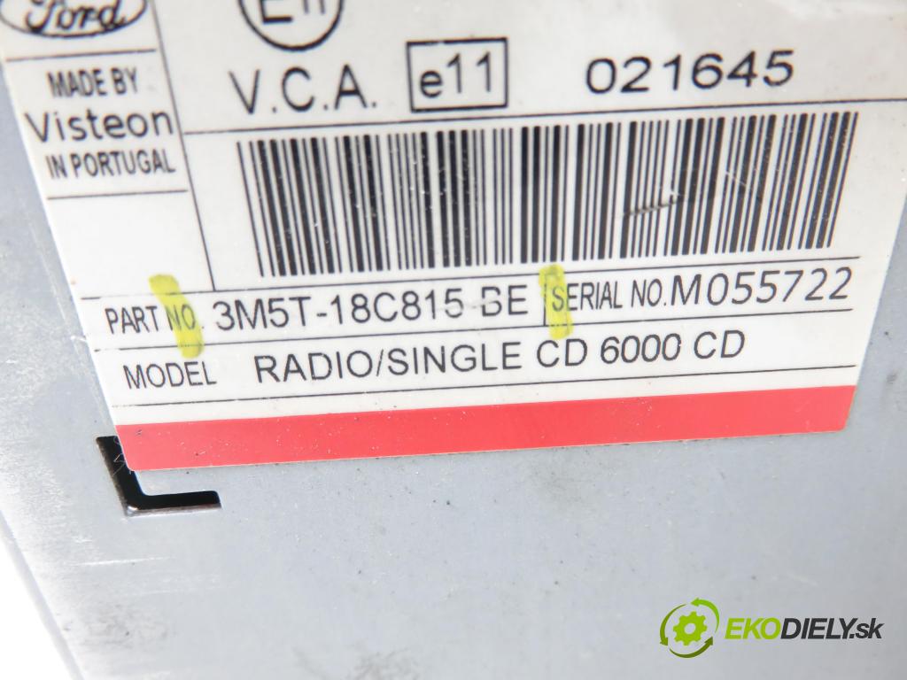 FORD FOCUS C-MAX (DM2) MINIVAN 2004 74,00 1.6 - HWDA 1596,00 RADIO CD 3M5T18C815BE