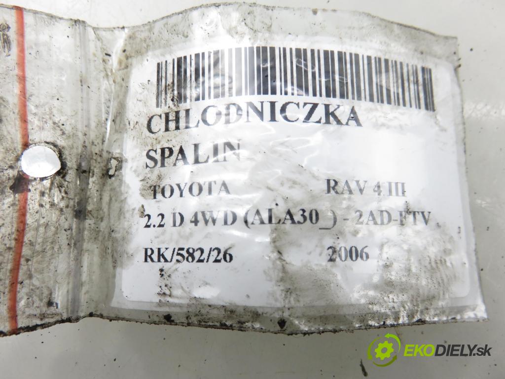 TOYOTA RAV 4 III (_A3_) SUV 2006 100,00 2.2 D 4WD (ALA30_) 136 - 2AD-FTV 2231,00 Chladič spalín 256800R010