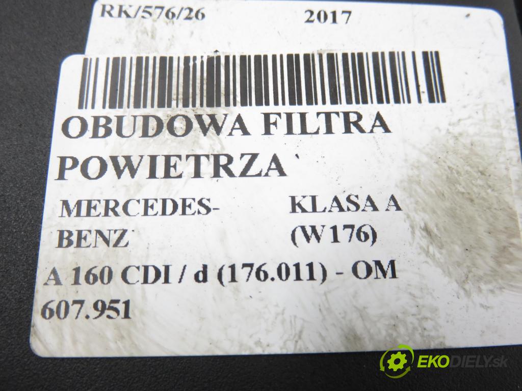 MERCEDES-BENZ KLASA A (W176) HB 2017 66,00 A 160 CDI / d (176.011) 90 - OM 607.951 1461,00 Obal filtra vzduchu A6070900301 (Obal vzduchového filtra)