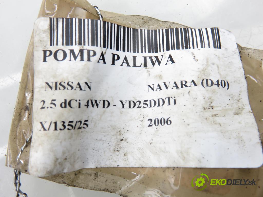 NISSAN NP300 NAVARA (D40) PICK-UP 2006 126,00 2.5 dCi 171 2488,00 senzor hladiny paliva 25060EB300