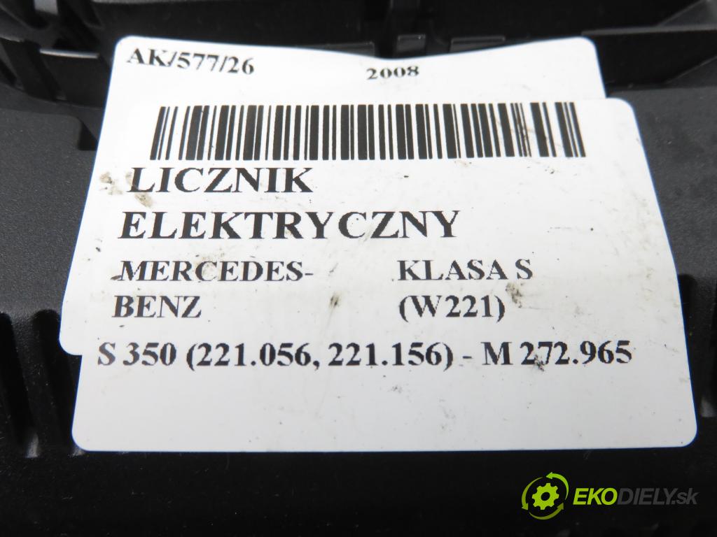 MERCEDES-BENZ KLASA S (W221) SEDAN 2008 200,00 S 350 (221.056, 221.156) - M 272.965 3498,00 Prístrojovka elektrický 1036906653