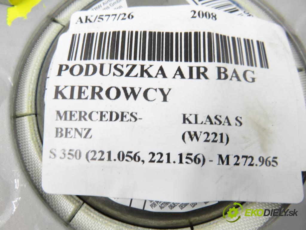 MERCEDES-BENZ KLASA S (W221) SEDAN 2008 200,00 S 350 (221.056, 221.156) - M 272.965 3498,00 AirBag air BAG volantu 61580330C