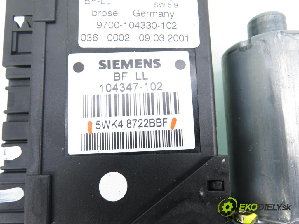 AUDI A2 (8Z0) HB 2001 55,00 1.4 - AUA 1390,00 motorek sťahovaní oken PP 5WK48722BBF ; 0130821765 ; 8Z1959802