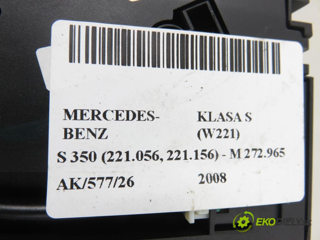 MERCEDES-BENZ KLASA S (W221) SEDAN 2008 200,00 S 350 (221.056, 221.156) - M 272.965 3498,00 prepínač ovládania SEDADLO: A2218708558