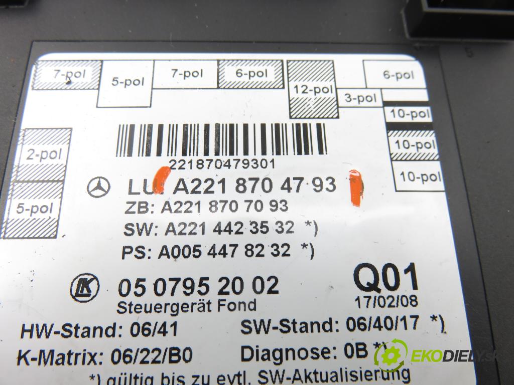 MERCEDES-BENZ KLASA S (W221) SEDAN 2008 200,00 S 350 (221.056, 221.156) - M 272.965 3498,00 MODUL Dvere A2218704793