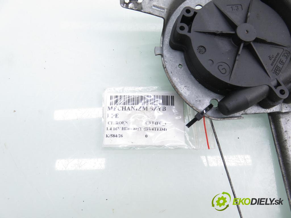 CITROEN C3 I (FC_) HB 2003 66,00 1.4 16V HDi - 8HY (DV4TED4) 1398,00 Mechanizmus okien 400619F ; 963912