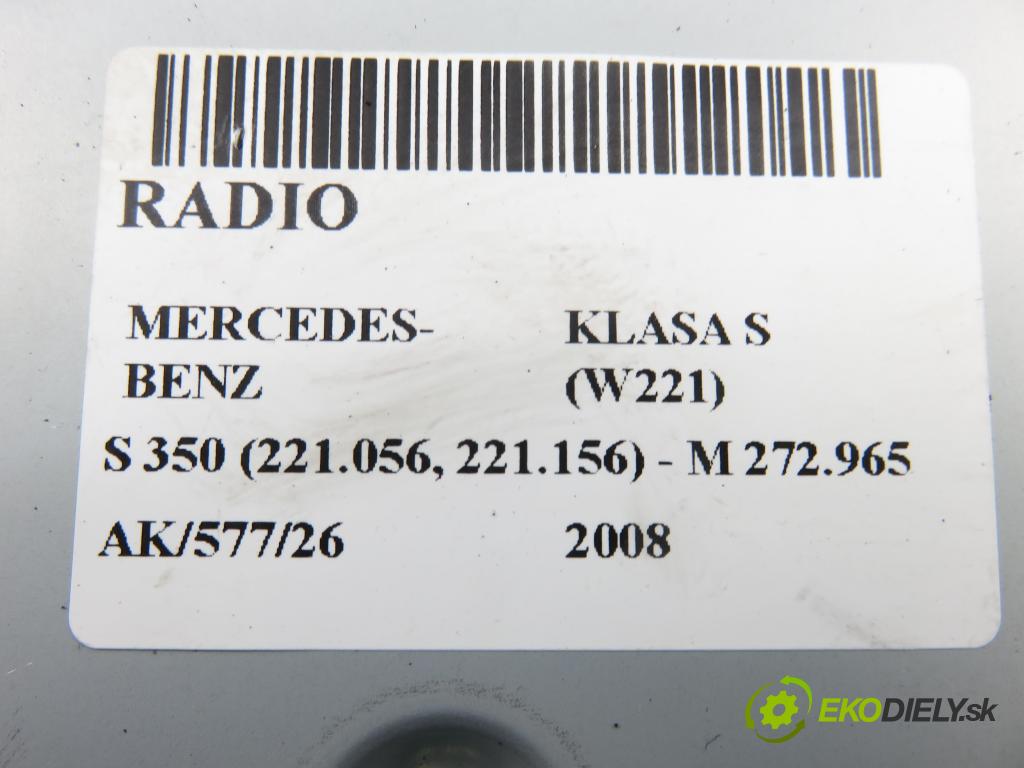 MERCEDES-BENZ KLASA S (W221) SEDAN 2008 200,00 S 350 (221.056, 221.156) - M 272.965 3498,00 Zosilňovač A2218209089 (Zosilňovač)