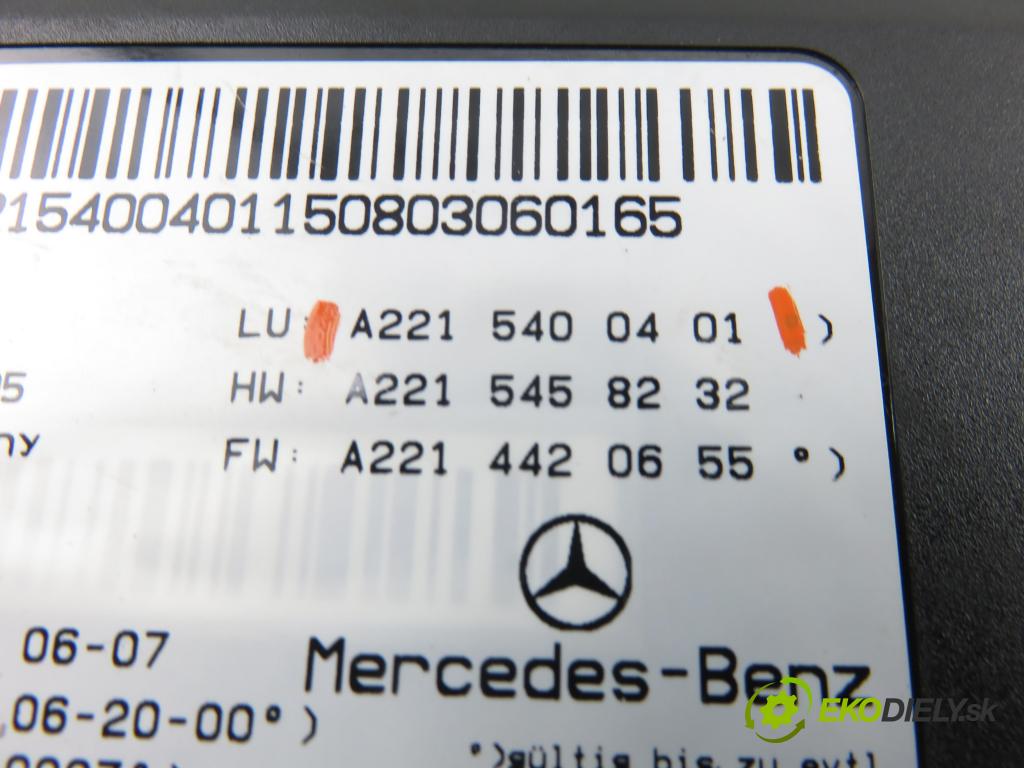 MERCEDES-BENZ KLASA S (W221) SEDAN 2008 200,00 S 350 (221.056, 221.156) - M 272.965 3498,00 MODUL akumulátora A2215400401