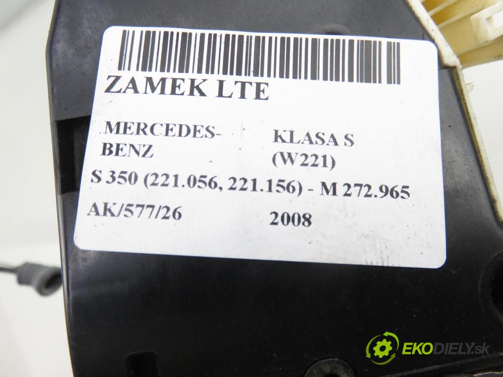 MERCEDES-BENZ KLASA S (W221) SEDAN 2008 200,00 S 350 (221.056, 221.156) - M 272.965 3498,00 zámok LTE A2217302335