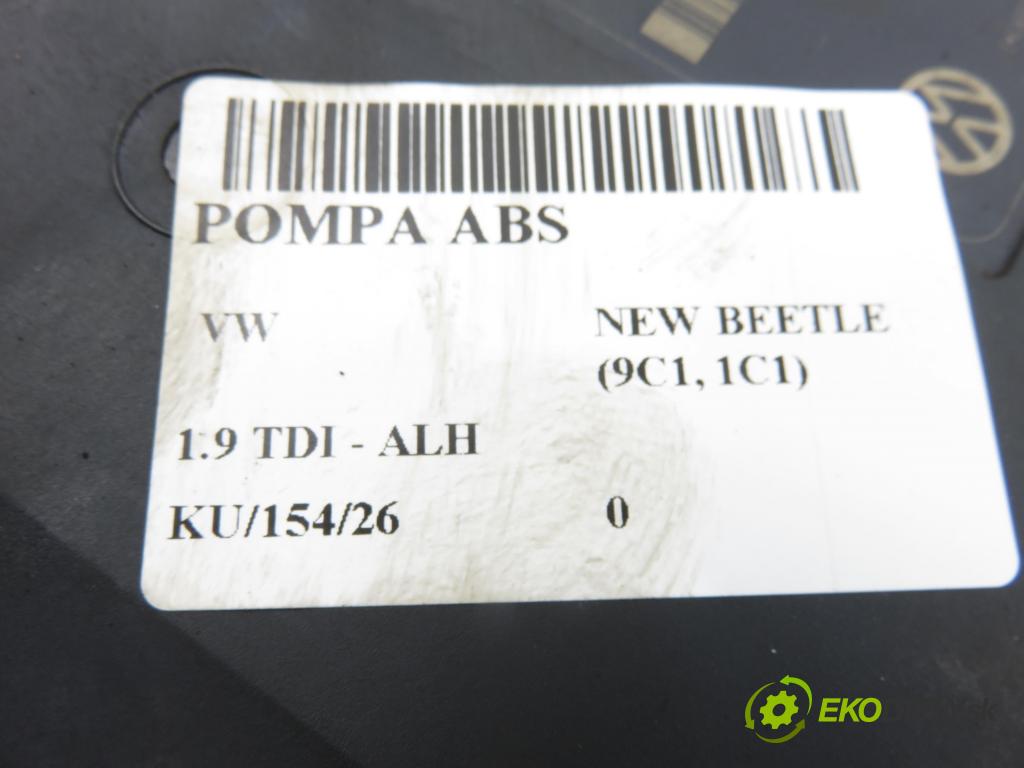 VW NEW BEETLE (9C1, 1C1) HB 2001 66,00 1.9 TDI 90 - ALH 1896,00 Pumpa ABS 6X0614517 ; 1C0907379 ; 10094703073 (Pumpa ABS)